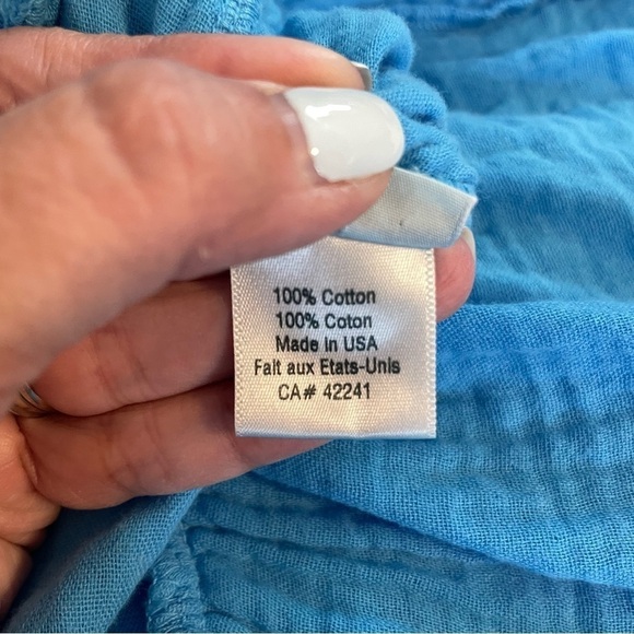 Stark X Tulip Hem Cotton Blue Pull On Stretch Waist Midi Skirt Size Small - Picture 7 of 10